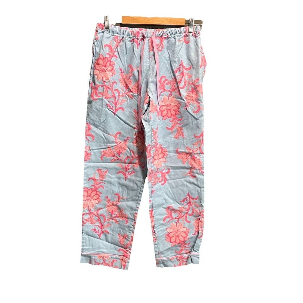 The Cat's Pajamas Blue Pink Floral Women's Cotton Pajama Pants Size Small